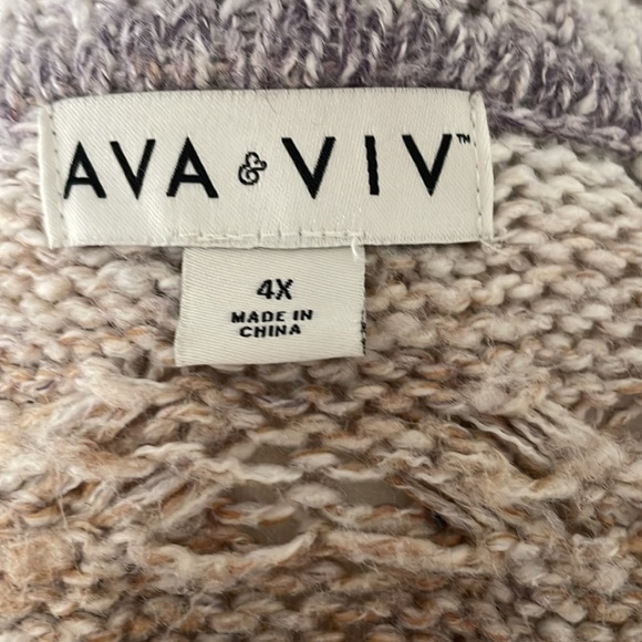 Ava & Viv cable net long cardigan sweater size 4X - Picture 5 of 10